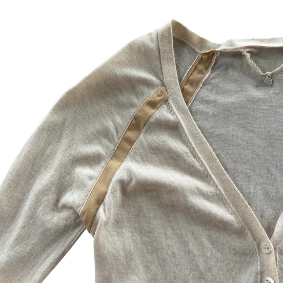 Anthropologie Knitted & Knotted Tiered Cream Peplum Wool Blend Sweater Size S - Picture 3 of 9